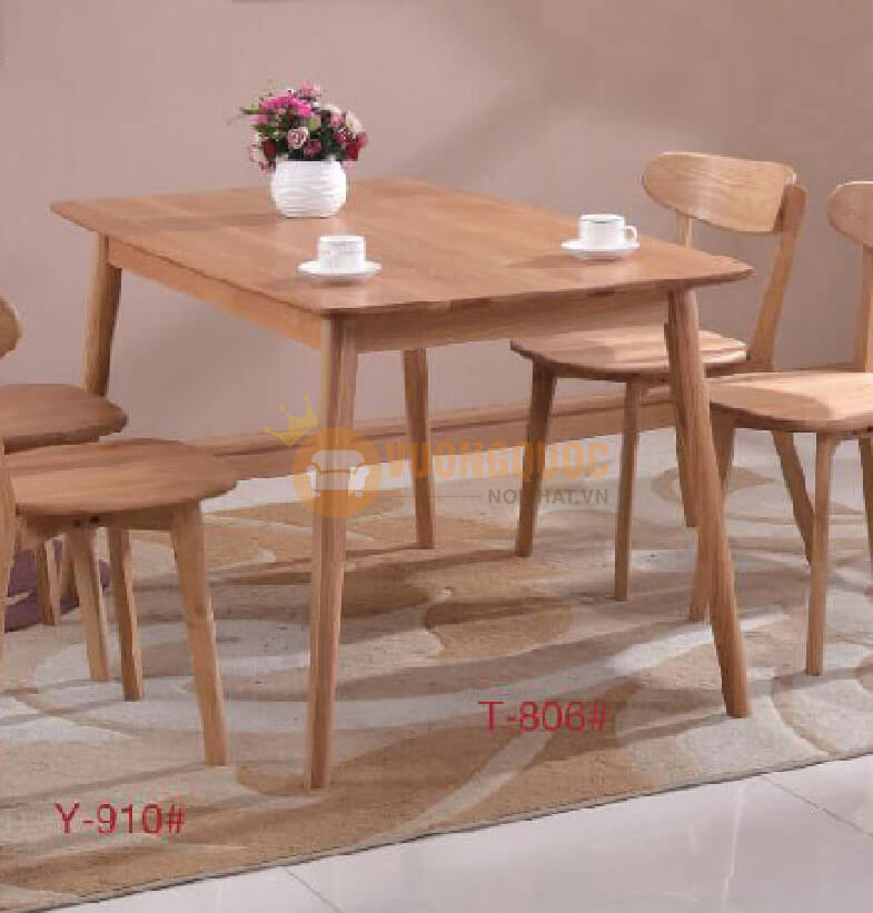 Bộ bàn ghế quán cafe gỗ sồi đẹp HOY T806-2